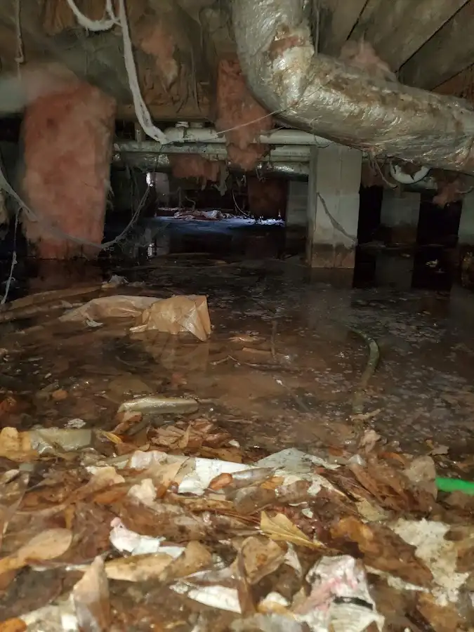 Crawl space flood assessment for Commercial Water Damage Restoration in Huntsville